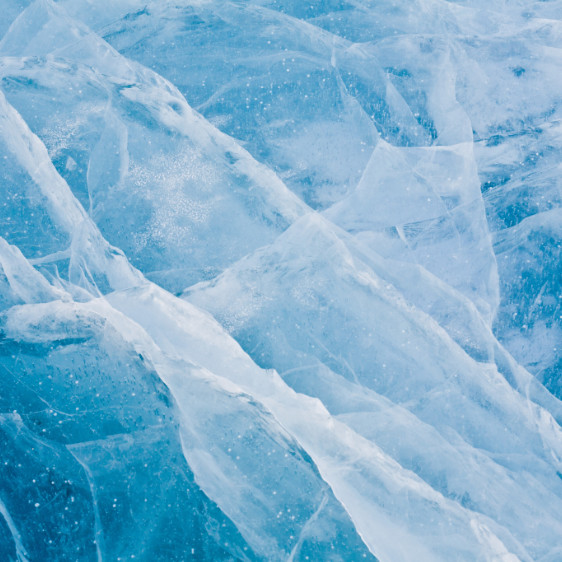 a large glacier with ice