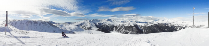 a person skiing on the snow