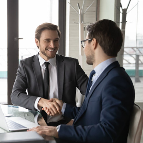 two men shaking hands
